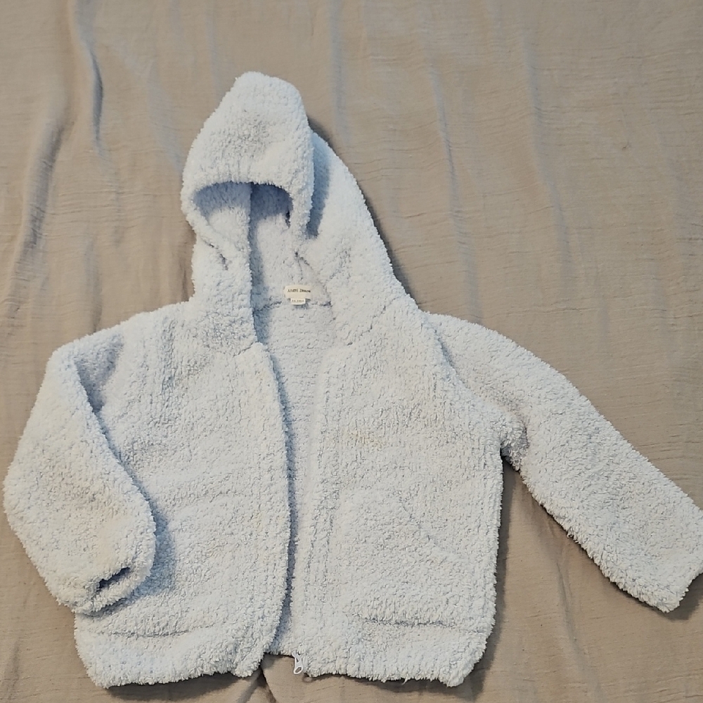 Cozy Light Blue Hooded Jacket